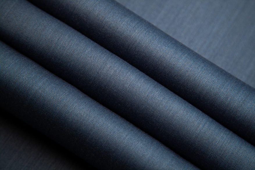 Super 150's Wool Steel Blue Solid