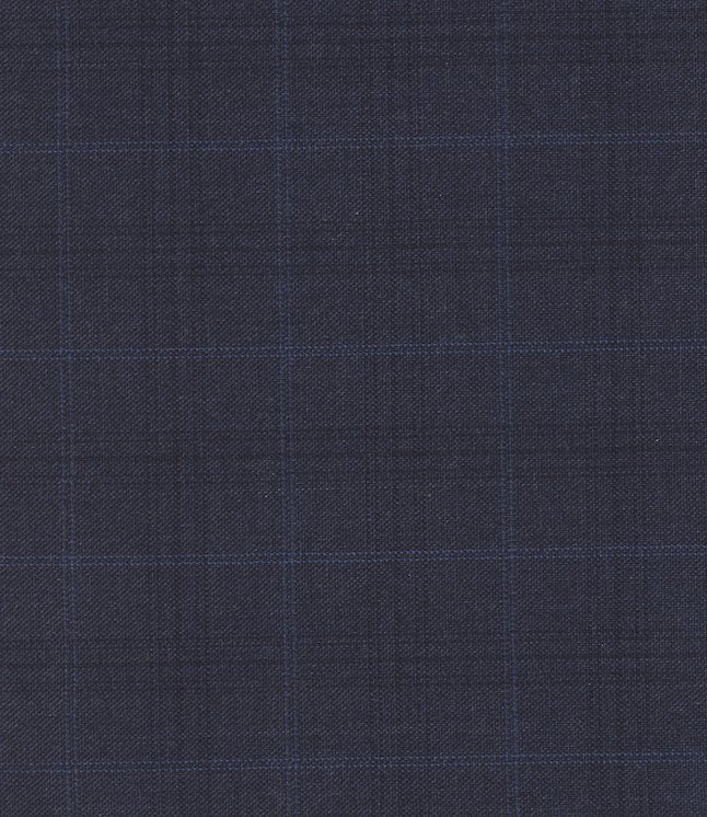 Super 180s Wool Navy Windowpane
