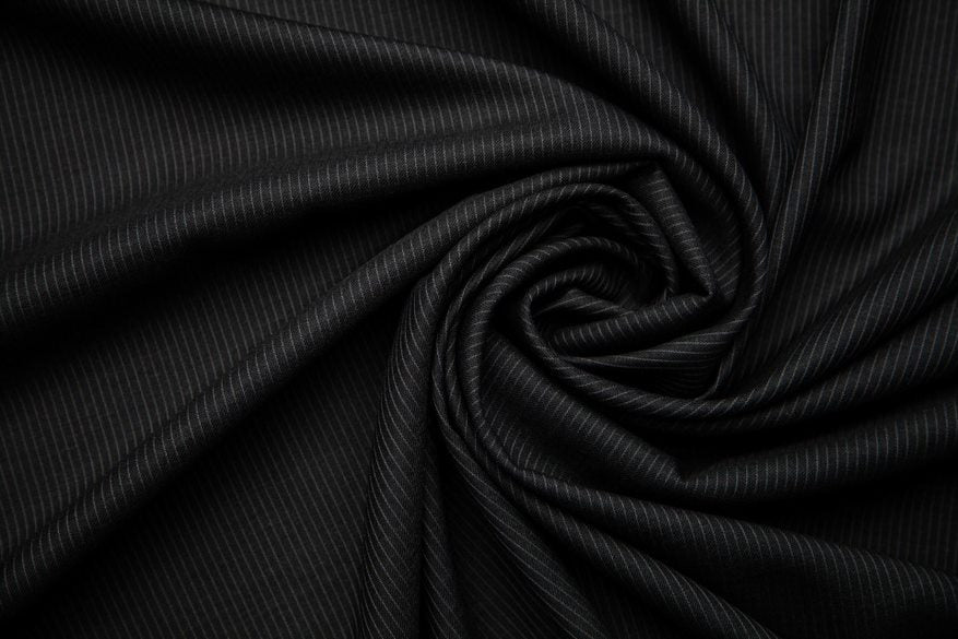 Super 150's Wool Charcoal Pinstripe