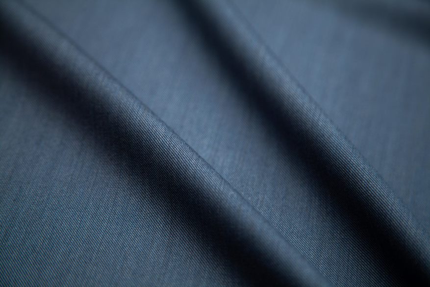 Super 150's Wool Steel Blue Solid